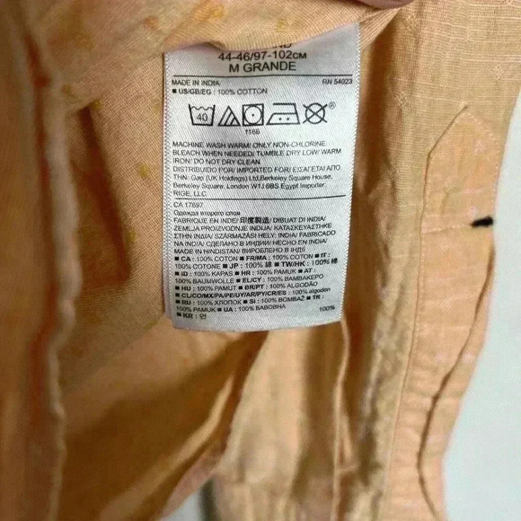 🍌Banana Republic Shirt Mens Medium Camden Fit Custom 078 Wash Pastel Oran… - Picture 6 of 7